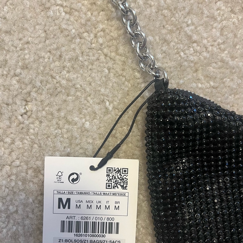 Zara black rhinestone mini bag - Picture 9 of 11